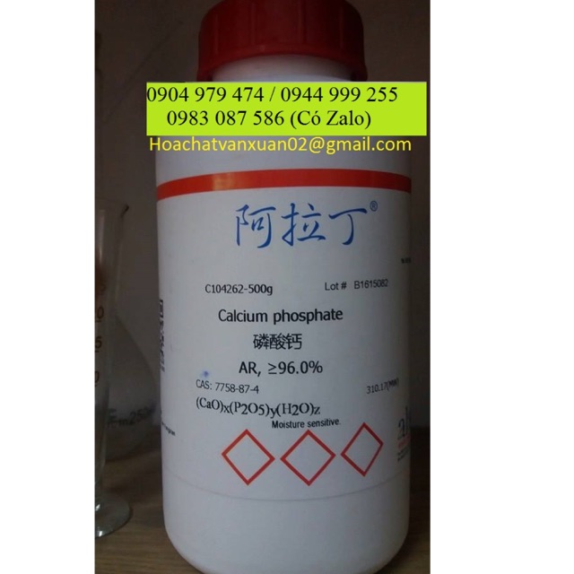 Hóa chất Calcium phosphate CAS 7758-87-4 Ca3(PO4)2 Ca3O8P2 lọ 500g canxi photphat