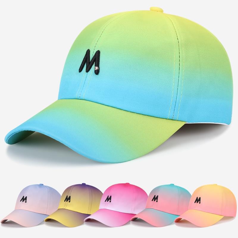 Nón Lưỡi Trai Loang Màu Chữ M Nam Nữ Thê Thao, Mũ Lưỡi Trai Unisex Cá Tính, Nón Kết Chống Nắng, Đi Dạo, Đi Chơi