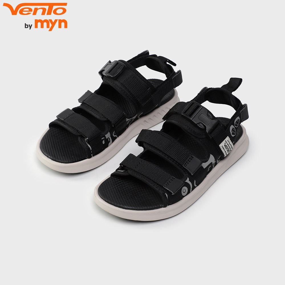 [Mã SKAMLTSM9 giảm 10% đơn 99K] Giày Sandal Vento 3 Quai NB80 màu đen in hoạ tiết hoạt hình kết hợp đế IP