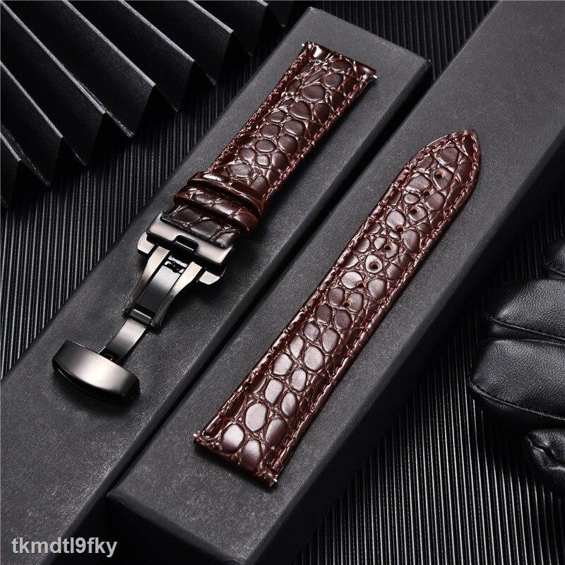 Chính Hãng Dây Đeo Da Cá Sấu 20mm 22mm Cho Đồng Hồ Samsung Gear S3 S2 Galaxy 42 / 46mm Active