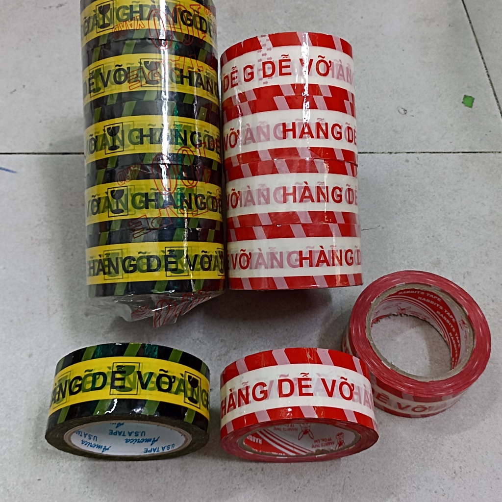 Băng keo hàng dễ vỡ 100y thông dụng đóng hàng tiện lợi