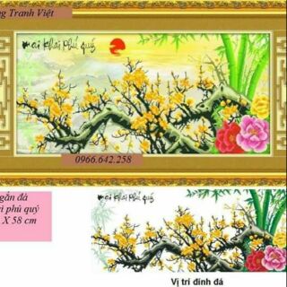 Tranh đính đá hoa mai