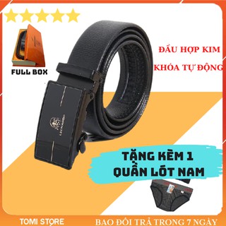 [TẶNG QUẦN LÓT] Thắt Lưng Da Nam Đen Cao Cấp Thời Trang Khóa Tự Động | Dây Nịt, Dây Lưng Sang Trọng Đầu Hợp Kim Không Gỉ