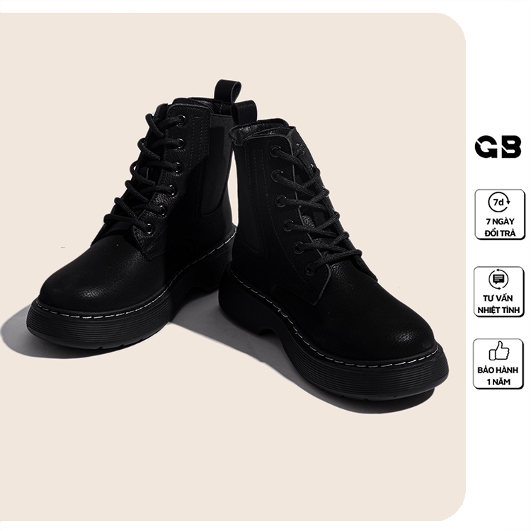 Giày Boot Nữ Cổ Cao Da Mờ Đế Cao 3 cm giayBOM B1604