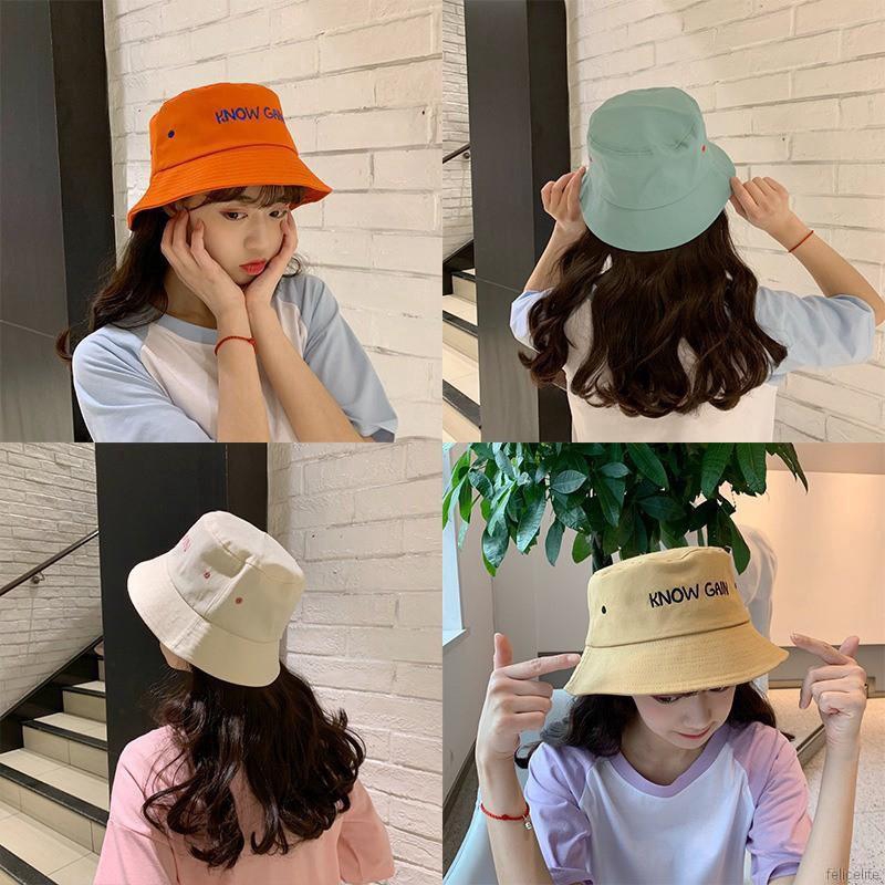 Nón Bucket hoạ tiết chữ thêu phong cách năng động cho nam và nữ