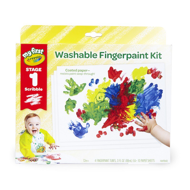 Bô 4 tuýp sơn My First Crayola dễ tẩy rửa + giấy Fingerpaint