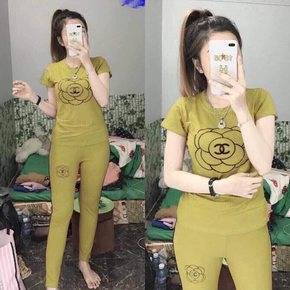 đồ bộ cotton logo cực xinh