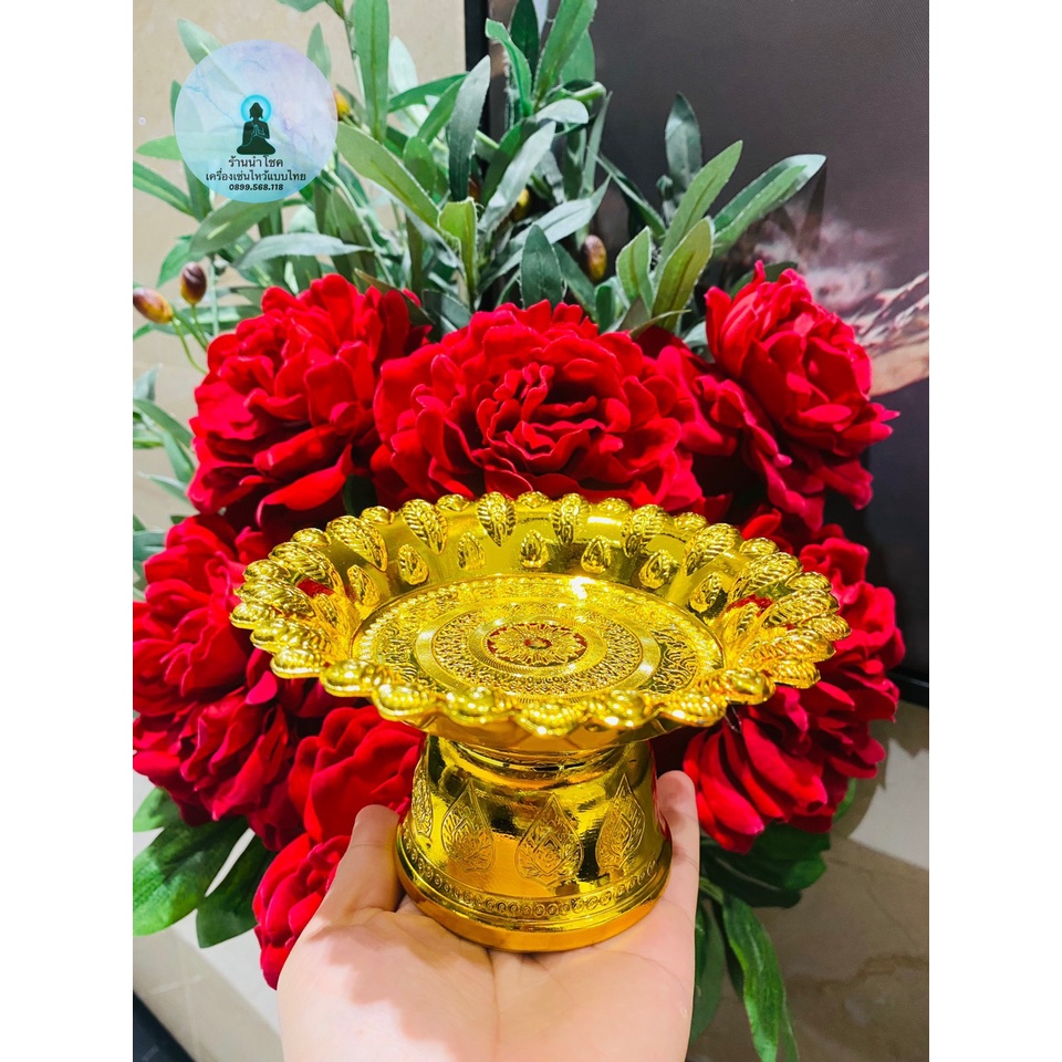 Đồ Thờ Thái Lan Set 4 Đĩa cúng vàng bạc thái lan đĩa nhựa siêu đẹp hàng nhập