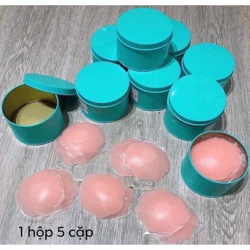 Hộp 10 Miếng 5 Cặp Dán Ngực Silicon siêu dính, dán Nhũ Hoa - Miếng Dán Ti