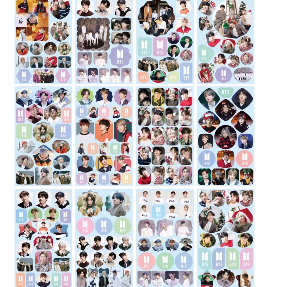 Sticker BTS BLACKPINK mẫu mới 12 tấm - Hình dán nhóm nhạc hàn quốc độc đáo trang trí sổ làm album KP