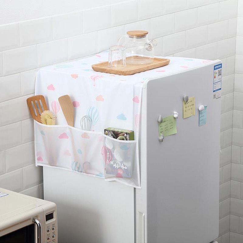 Tấm phủ chống bụi kích thước 130x145cm họa tiết hoạt hình dành cho tủ lạnh