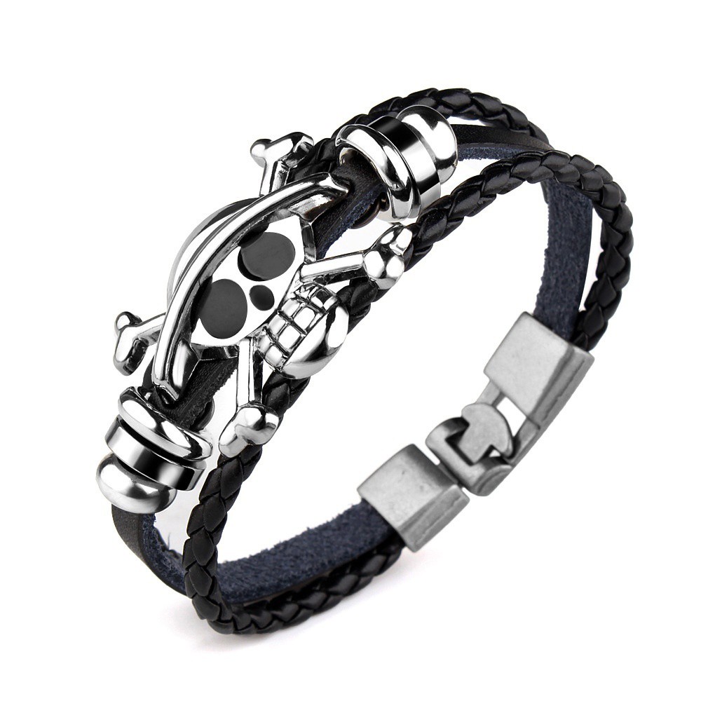 Vòng Tay Kim Loại Hình Đầu Lâu Cá Tính Phong Cách Unisex