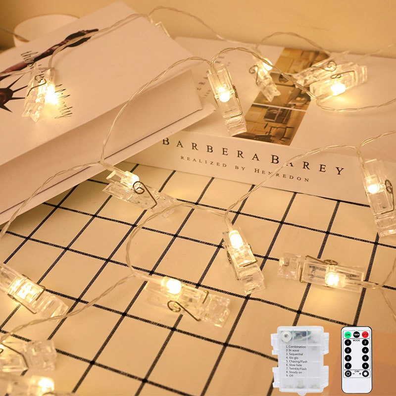 Đèn trang trí 😍  Đèn Led Kẹp ảnh kỷ niệm trang trí  ✅ Nhiều màu và vàng ấm ✅ Kẹp bền và mạnh
