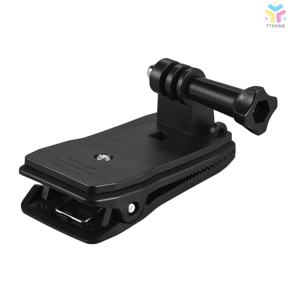 T&T Backpack Strap Cap Clip Mount 360 Degree Rotary Clamp Arm for GoPro Hero 7/6/5/4/3+ for Xiaomi Yi Lite 4K + Action C
