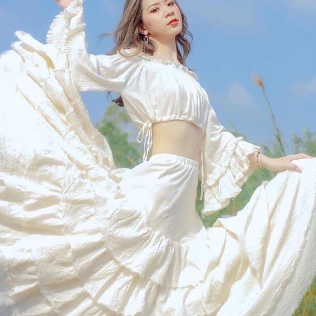 Chân váy xô kem tầng rời