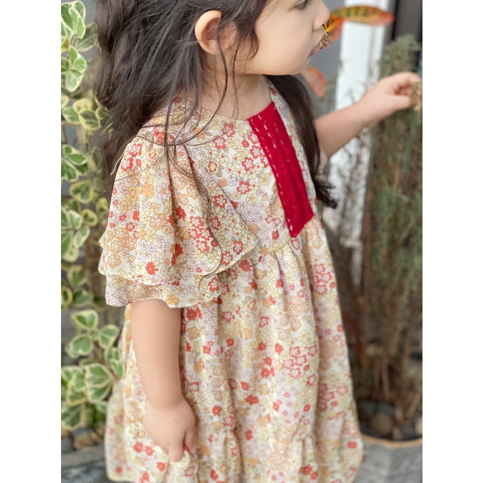 Váy Lennco voan hoa nhí ren cho bé gái