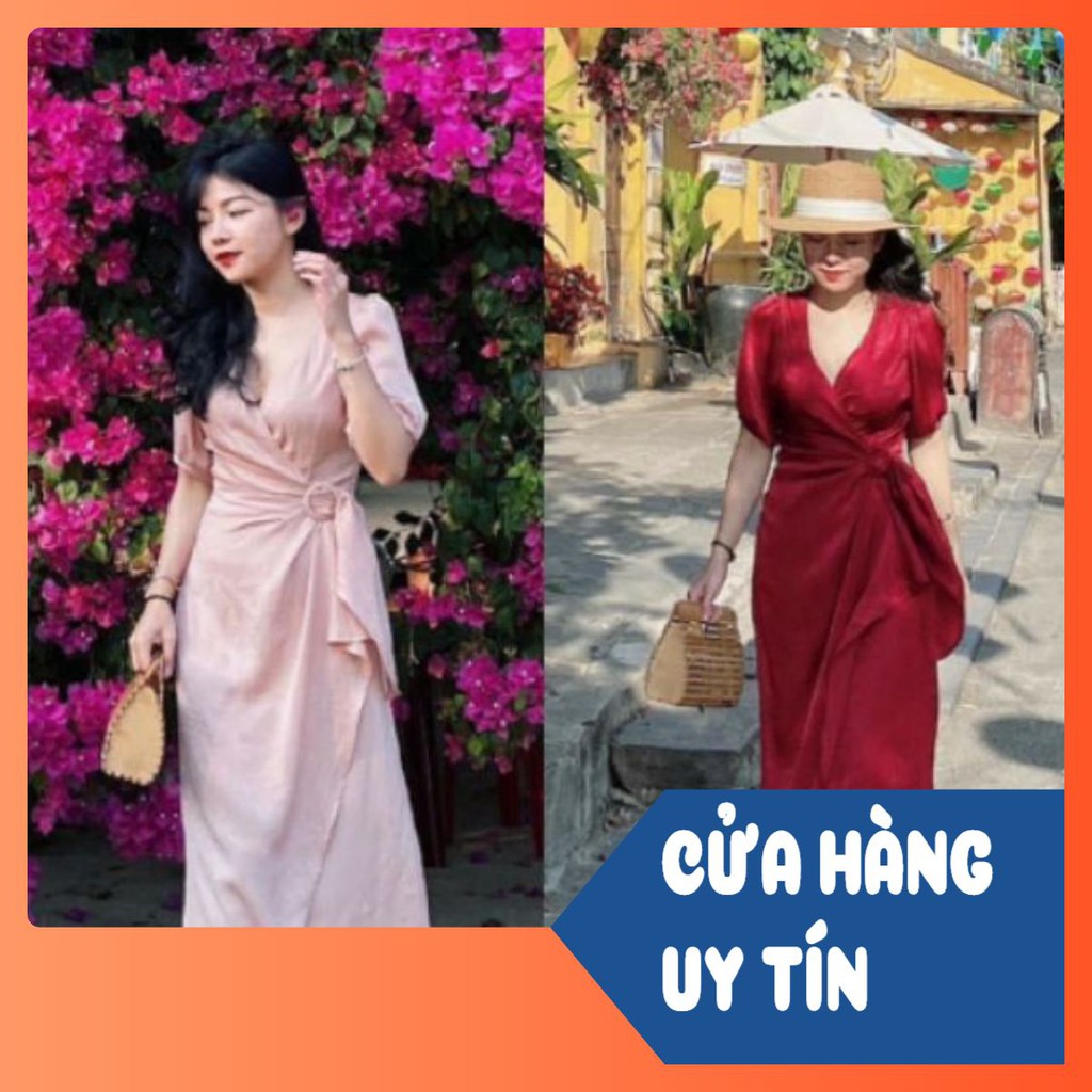BÁN SỈ VÁY LỤA ĐỎ - HỒNG VẠT EO