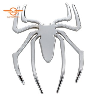 Bộ miếng trang trí xe bằng chrome hình biểu tượng Người Nhện 3D kích thước 75x60x3mm kèm miếng dán tiện dụng