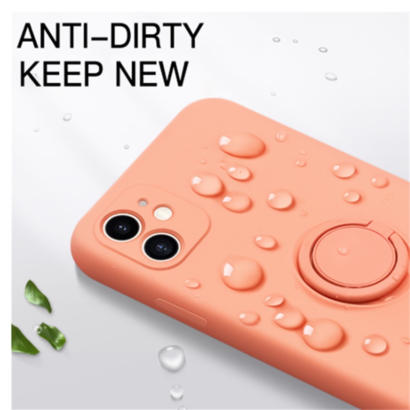 Ốp Điện Thoại Silicon Mềm Có Giá Đỡ Dạng Vòng Tròn Đeo Tay Cho IPhoneX XS MAX XR SE2020 6 7 8 Plus