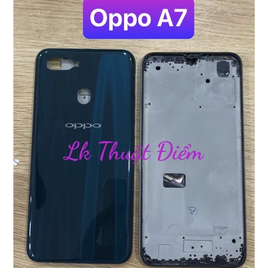 bộ vỏ oppo A7 - gồm lưng , sườn , phím , kính camera