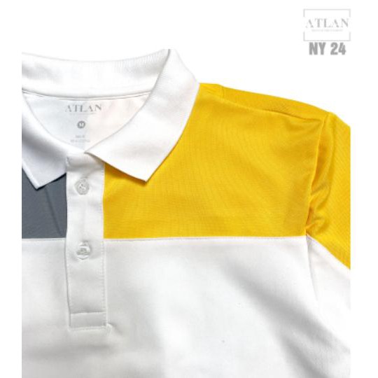 Áo Thun Nam 💖 𝘍𝘳𝘦𝘦𝘴𝘩𝘪𝘱 💖 Áo Polo Trắng Phối Vàng Và Xám Lợt - NY24 | BigBuy360 - bigbuy360.vn