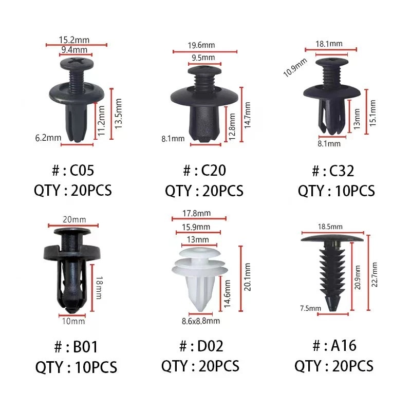 Set 100 Đinh Tán Nhựa Cho Xe Ô Tô