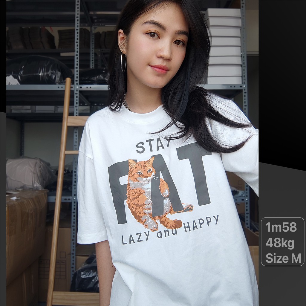 [GIÁ GỐC] Áo Thun Mèo Nam Nữ Unisex Phông Form Rộng Tay Lỡ Cotton Màu Trơn (Đen Trắng) METROFIT
