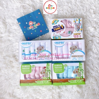 Khăn Sữa Cao Cấp MIPBI 100% SỢI TRE, COTTON Mềm Mịn Cho Bé