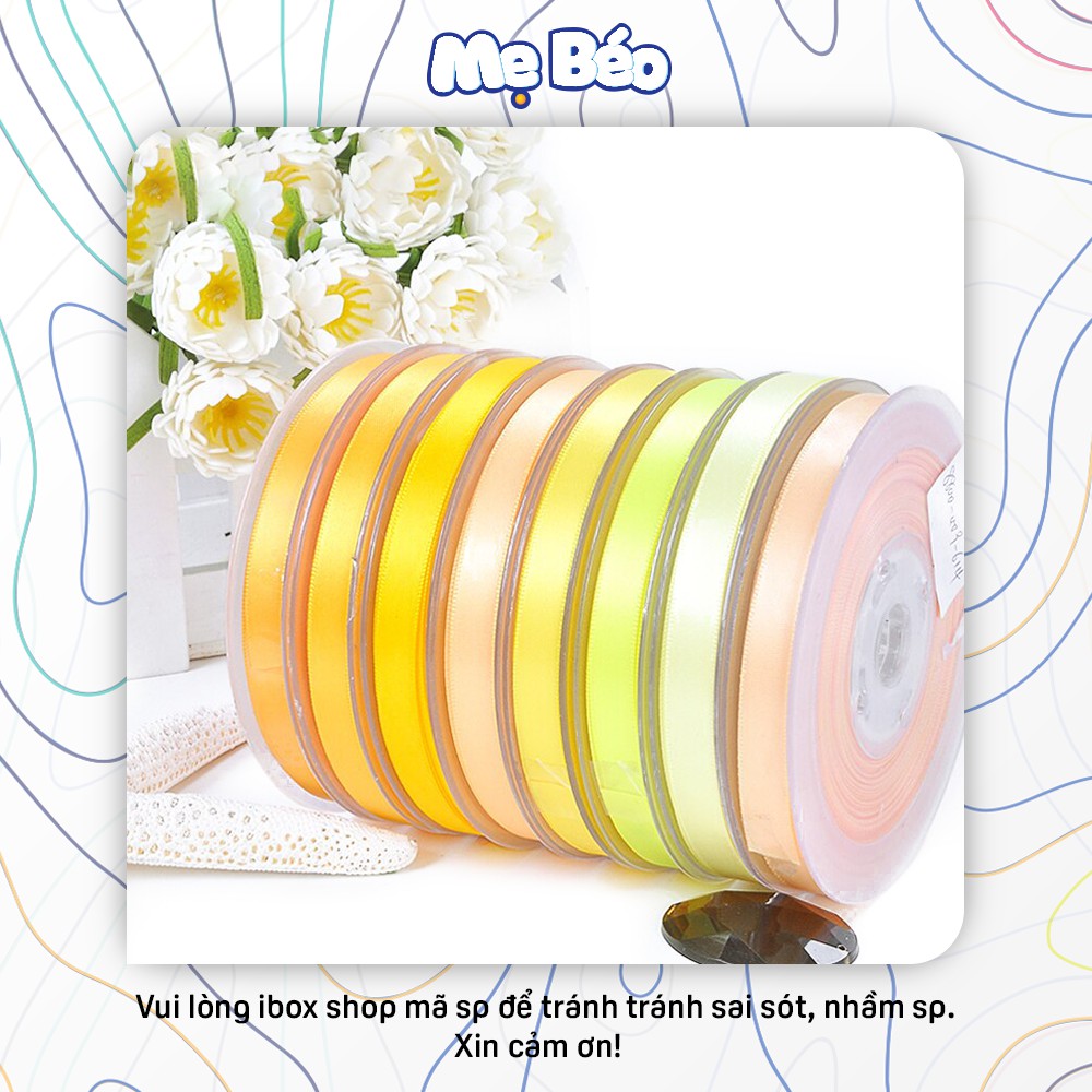 Ruy băng lụa Sattin 100 Yards/Cuộn đẹp chất lượng tốt, lõi giấy [Tone Yellow-Brown]