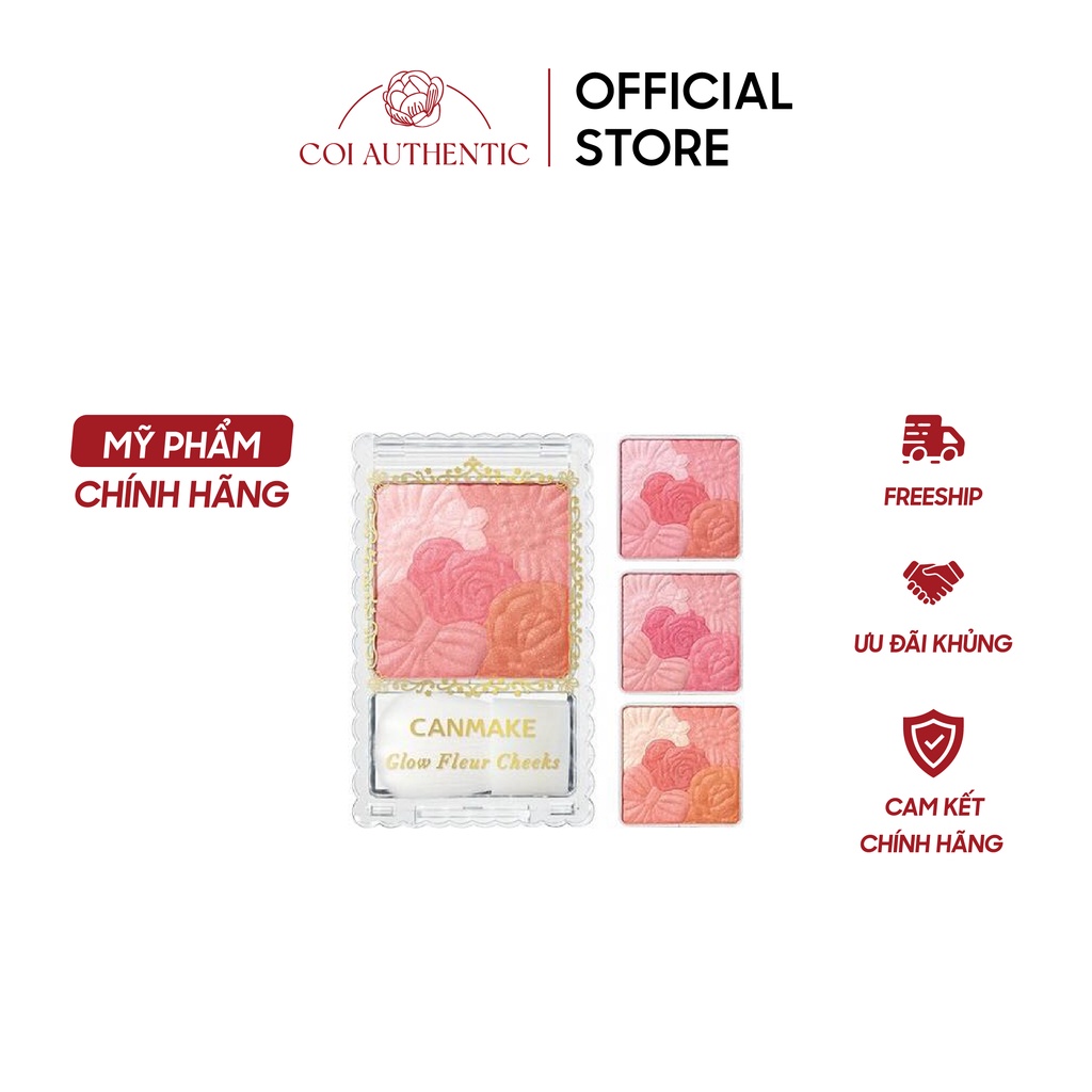 Phấn má hồng Canmake Glow Fleur Cheek kèm cọ