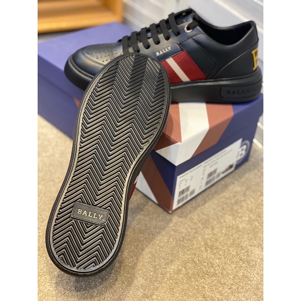 Giày thể thao nam màu đen phối đỏ thương hiệu Bally cao cấp