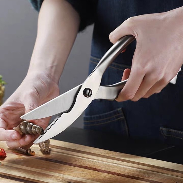 Kéo cắt gà vịt cao cấp Kitchen Scissors Inox 100% - Lưỡi dao sắc bén bền đẹp