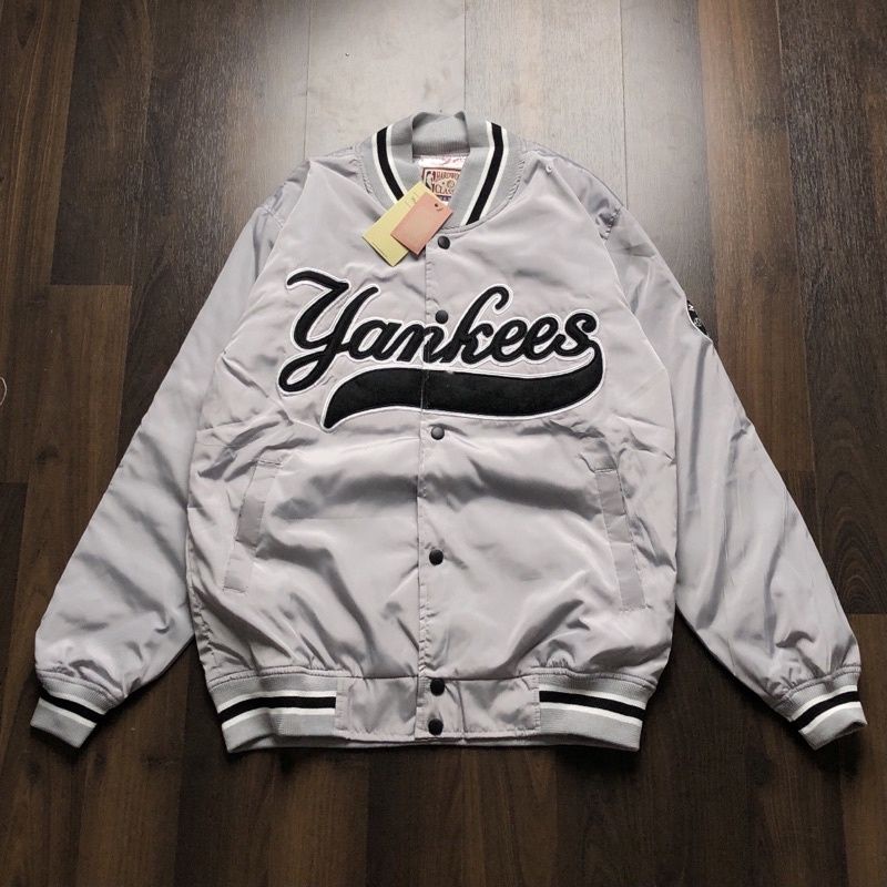 Áo Khoác BOMBER Chất Lượng Cao Màu Xám Varsity Yaness