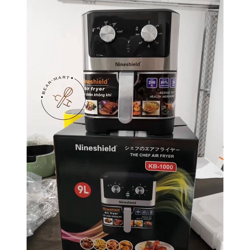 Nồi Chiên Không Dầu Nineshield 9L, 10.5L ,12L bảo hành 12 tháng