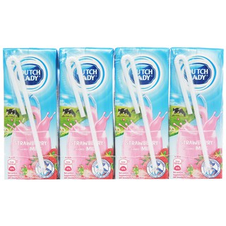 Sữa tiệt trùng Dutch Lady dâu 180ml lốc 4 hộp