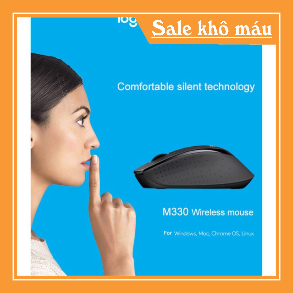 Chuột không dây M330 (Xả Kho) Chuột logitech giá rẻ với USB nhận tín hiệu 2.4GHz dùng trong nhà.CM5 .c