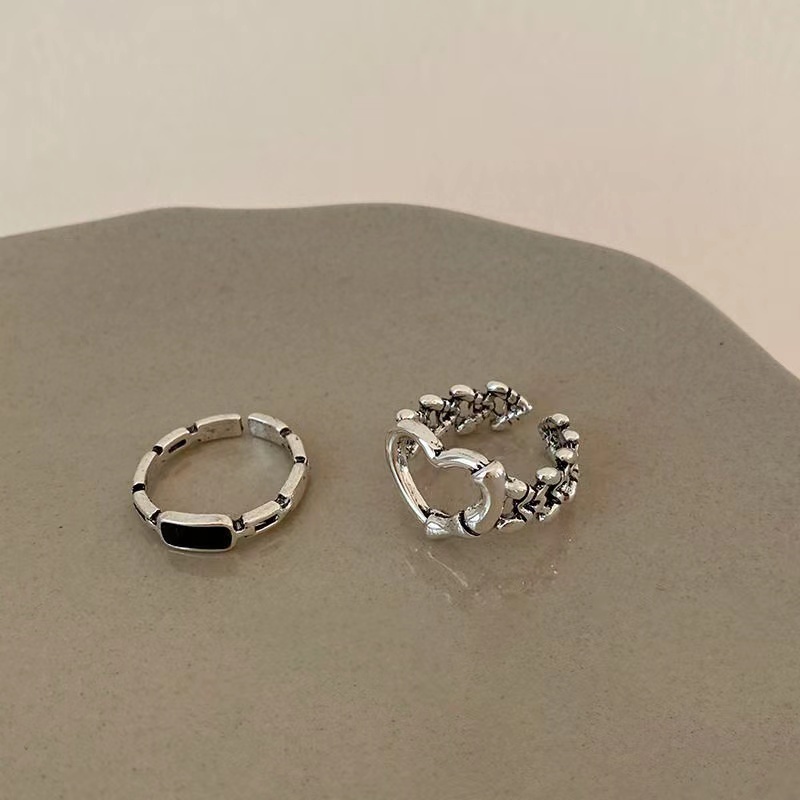 Set Nhẫn Đeo Ngón Tay Thiết Kế Hở Nhẹ Sang Trọng Thời Trang Cao Cấp Cho Nữ