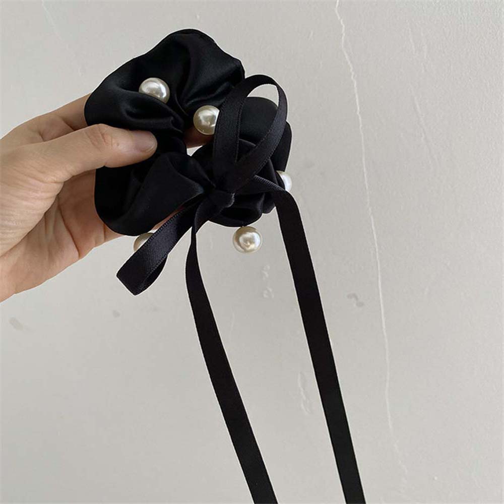 Dây Buộc Tóc Đính Nơ Và Ngọc Trai Giả Thời Trang Cho Nữ