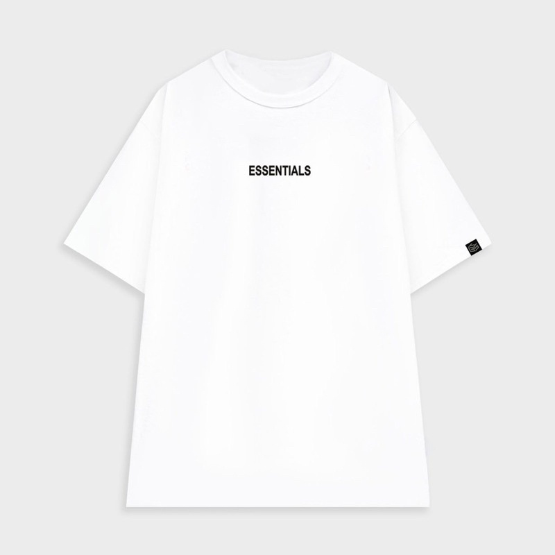 Áo thun phông logo tay nam nữ in Silicon nổi Essentials Unisex