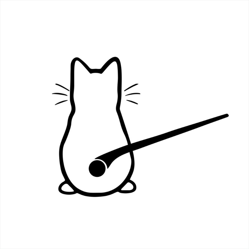Sticker Dán Kính Xe Hơi Hình Mèo Vui Nhộn