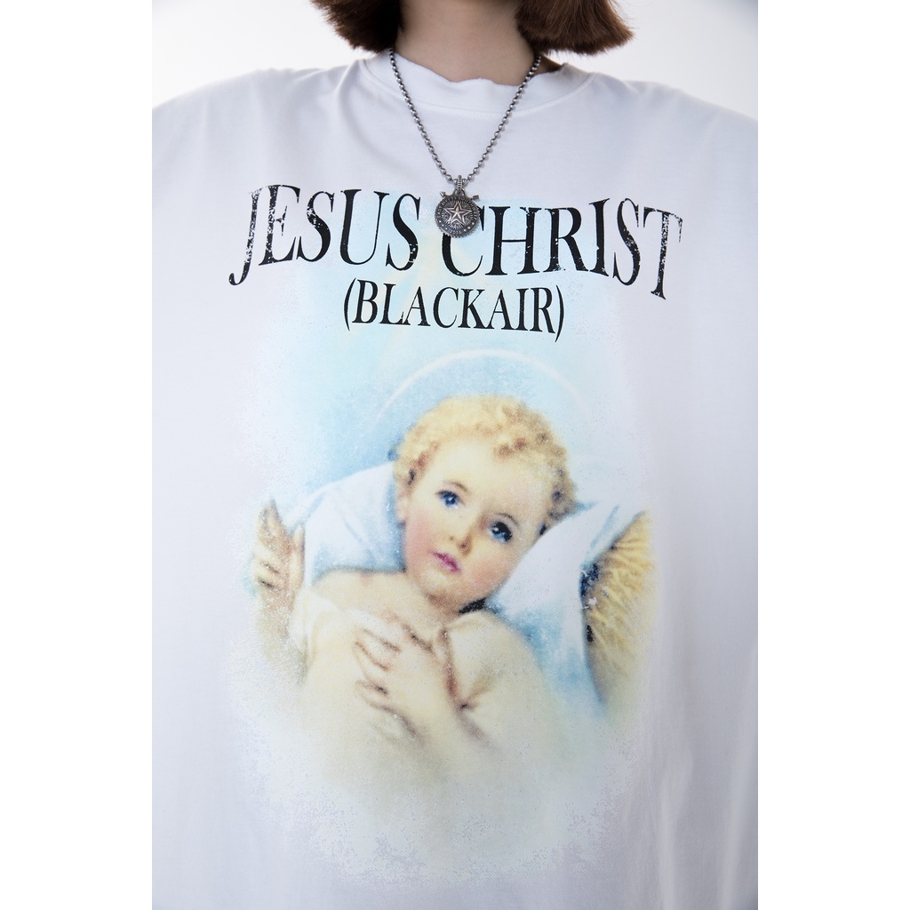 Áo phông thun oversize washed Made Extreme Jesus christ nam nữ 2 màu Đen, Trắng