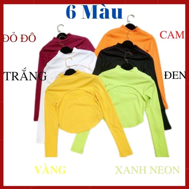 Áo Crop Top Crt Nữ Thun Gân Kiểu Khoét Hở Phần Ngực Sexy Tay Dài Cổ Lọ From Ôm Body Ngắn Ngang Eo, Thời Trang Thể Thao