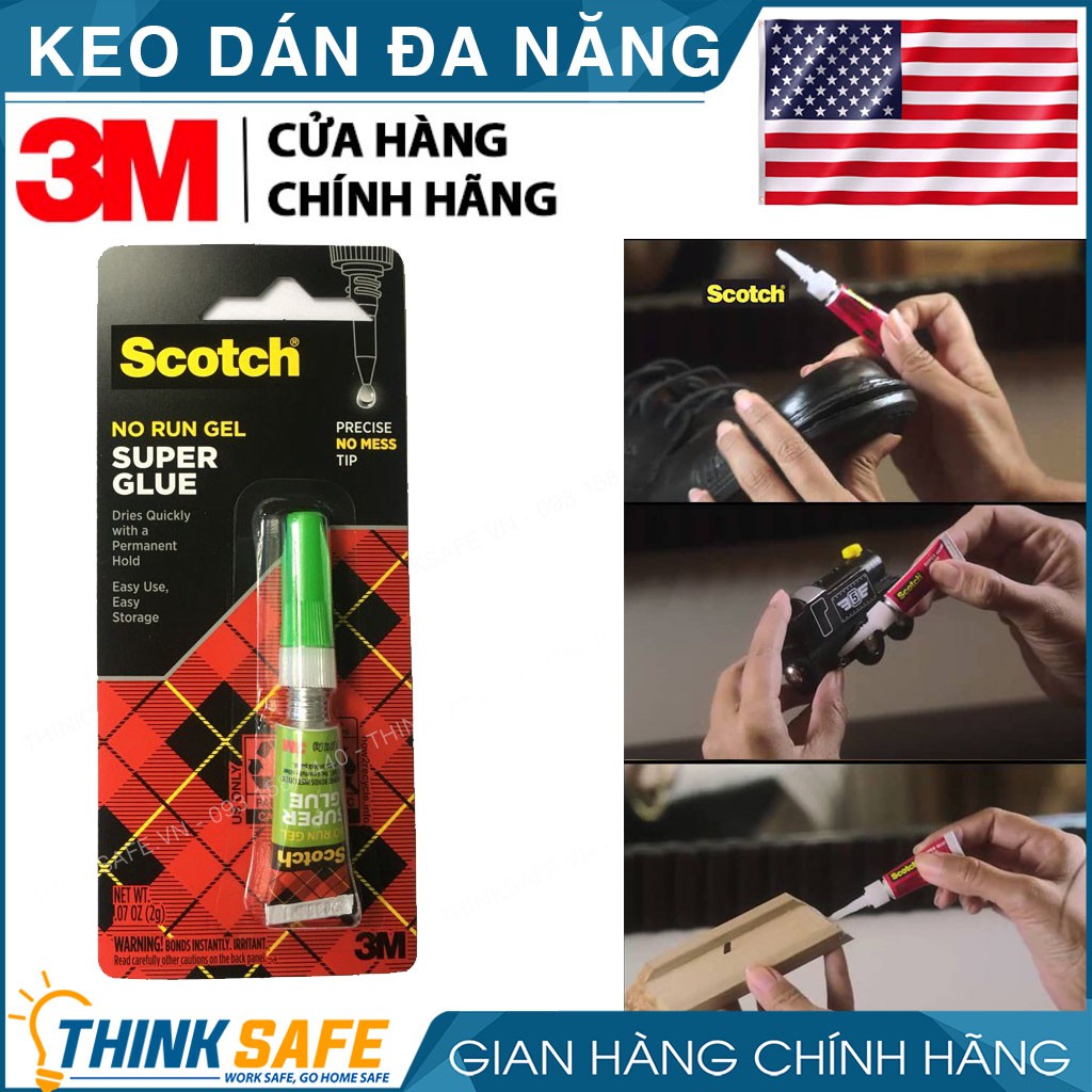 Keo dán đa năng siêu dính 3M Scotch AD113 nhanh khô, trong suốt, siêu dính dán: gỗ, nhựa, cao su, nỉ, giày dép (2 gram)