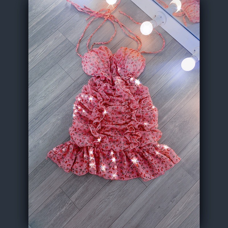 [Mã SKAMA06 giảm 8% tối đa 50K đơn 250K] Đầm Body Nhún Đuôi Tôm Cột Vai Cúp Hoa Cao Cấp | BigBuy360 - bigbuy360.vn