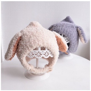 Mũ nón len lông cừu cài cúc có 2 tai siêu cute cho bé