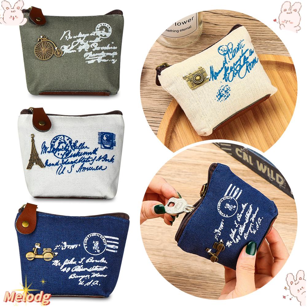 Ví Cầm Tay Mini Bằng Vải Canvas Phong Cách Retro