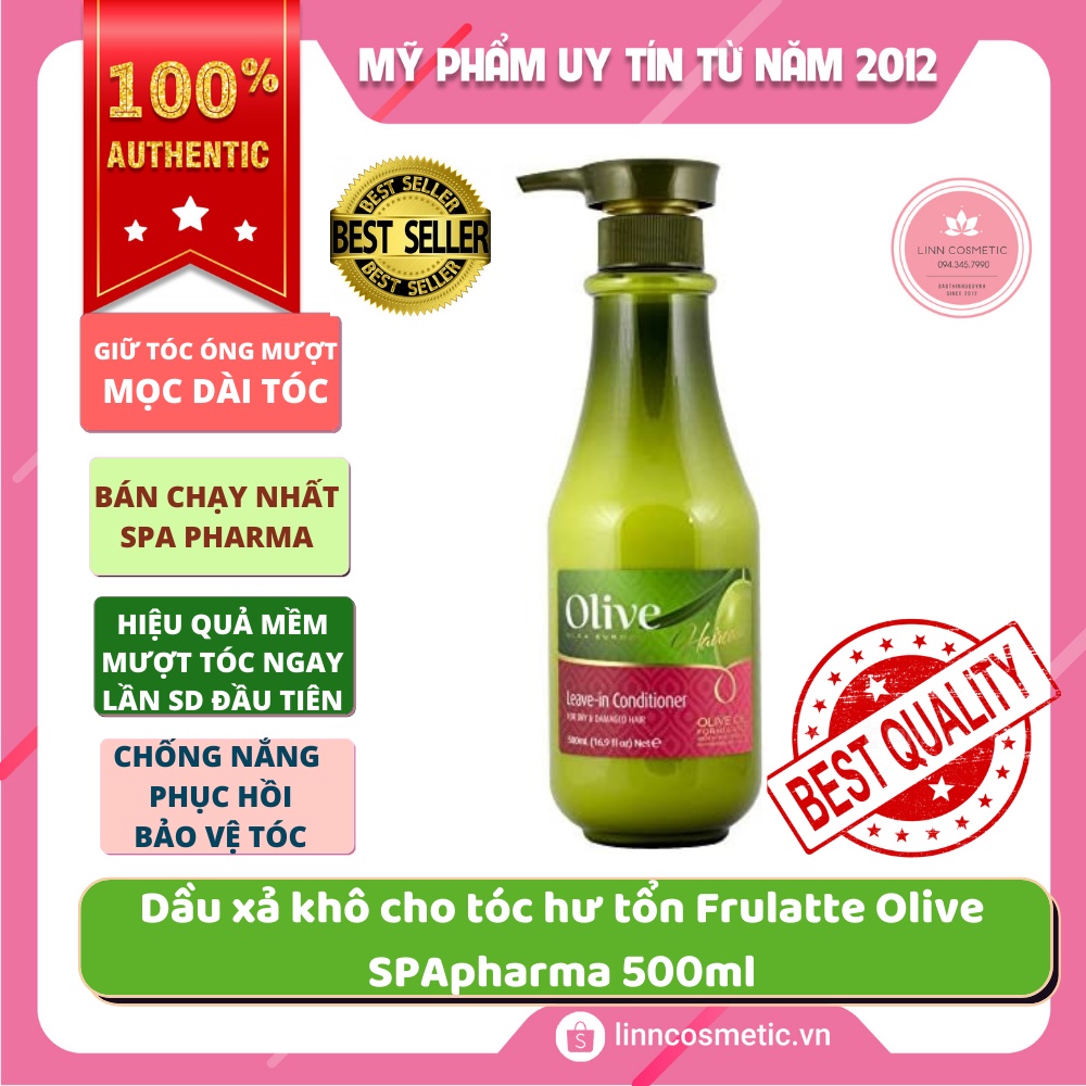 Dầu xả khô cho tóc hư tổn SPA pharma Frulatte Olive Leave In Conditioner For dry &amp; damaged hair 500ml