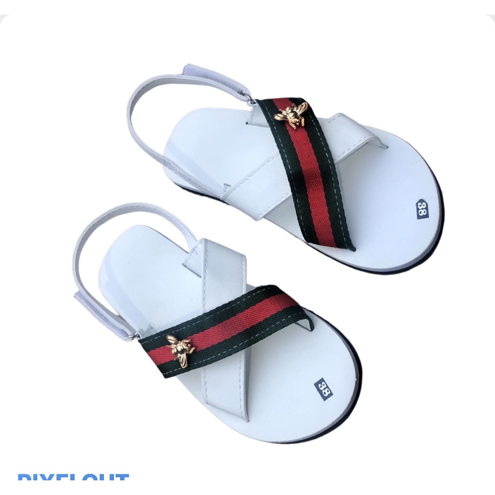 sandal đồng nai dép quai hậu nam và nữ ( đế trắng quai 1 chéo trắng 1 chéo dù hậu dán ) size từ 35 đến 42 nam