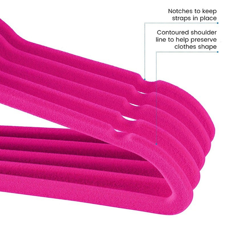 Set 10 Móc Treo Quần Áo Trẻ Em Bằng Vải Nỉ Không Trượt Xoay 360 Độ Tiết Kiệm Không Gian