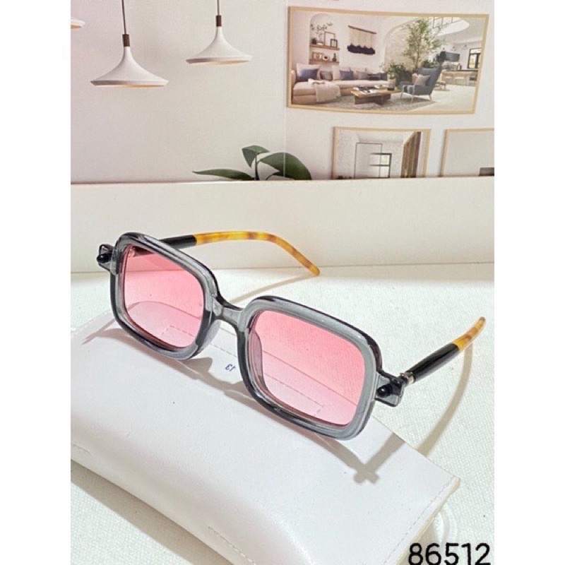 Kính mát nam nữ 86512 chống UV400, thiết kế mắt vuông  dễ đeo, màu sắc thời trang